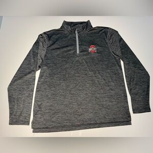 Ohio State Varsity Apparel Men’s Grey Thin Quarter Zip Size Large